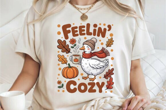 Download Feeling Cozy, Fall Goose Shirt PNG - Premium Resources