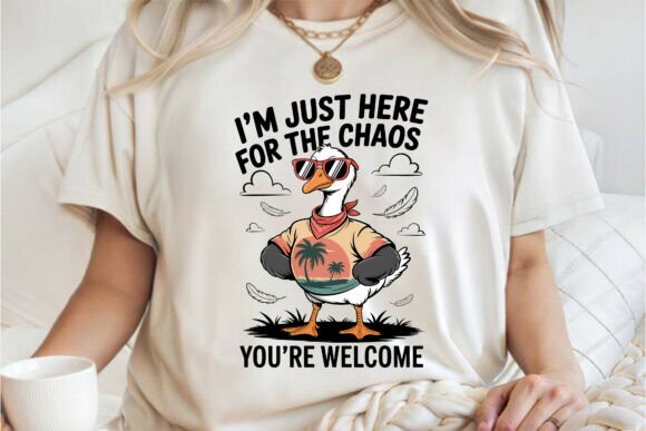 Download Cool Goose Funny Chaos Quote PNG - Premium Bundle