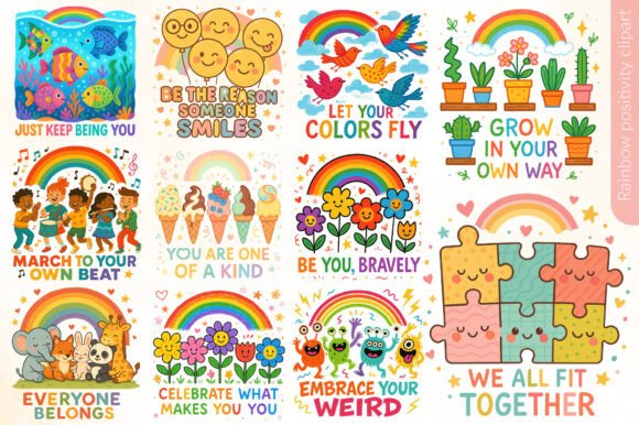 Download Rainbow Cute Inclusive Kids Quotes PNG - Inclusive Collection